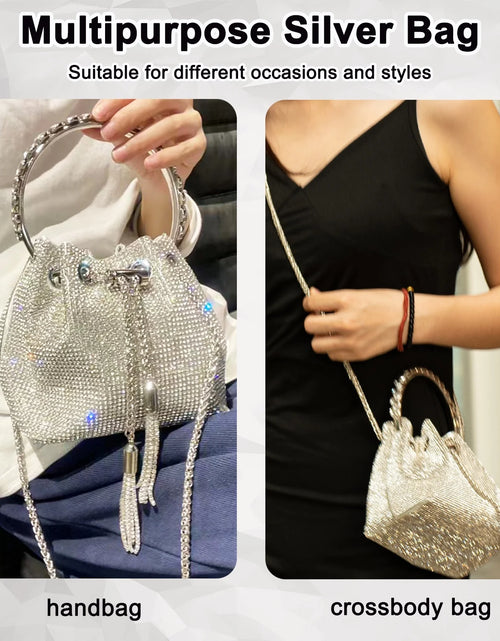 Load image into Gallery viewer, Evening Bag Clutch Purses for Women,Silver Clutch Ladies Sparkling Rhinestones Purse
