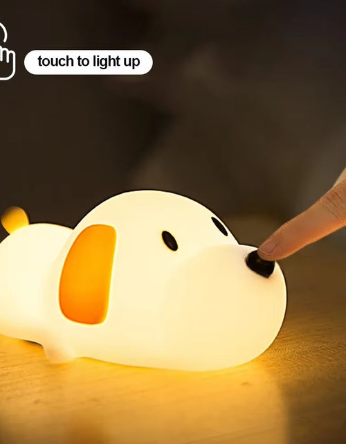 Load image into Gallery viewer, Cute Puppy Dog Touch Senor Night Light Silicone Dimmable Atmosphere Lamp Children Kids Holiday Gift Sleeping Bedroom Night Lamps
