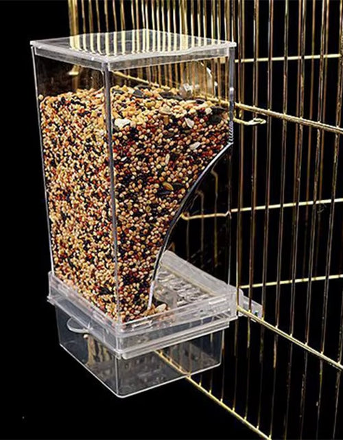 Load image into Gallery viewer, No Mess Bird Feeders Automatic Parrot Feeder Drinker Acrylic Seed Food Container Cage Accessories for Small and Medium Parakeets
