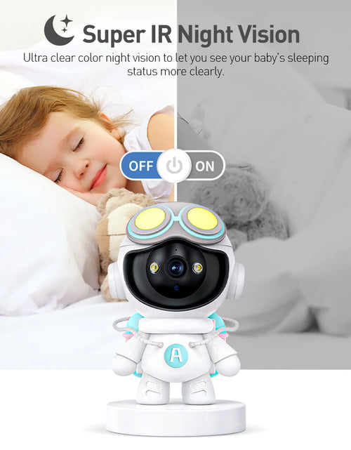 Load image into Gallery viewer, Baby Monitor, 360° Wireless 5G Nanny Cam with Safety Alerts, 4MP HD Wifi Camera for Human &amp; Pet Detection, Home Security Camera with Two-Way Audio, Motion Tracking, IR Night Vision, Sleep Tracking
