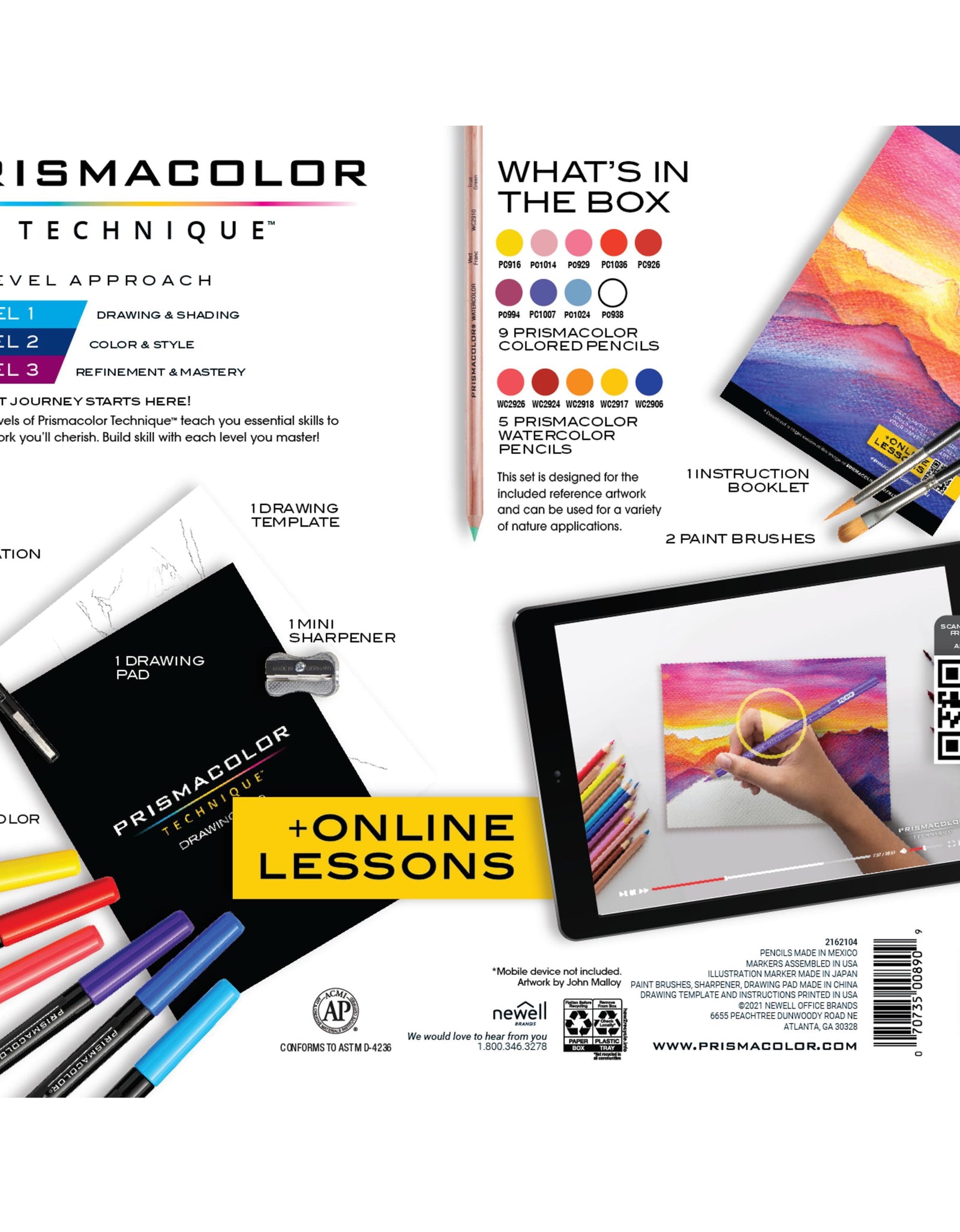 TECHNIQUE Sunset Drawing Art Set, Digital Lessons, Level 2