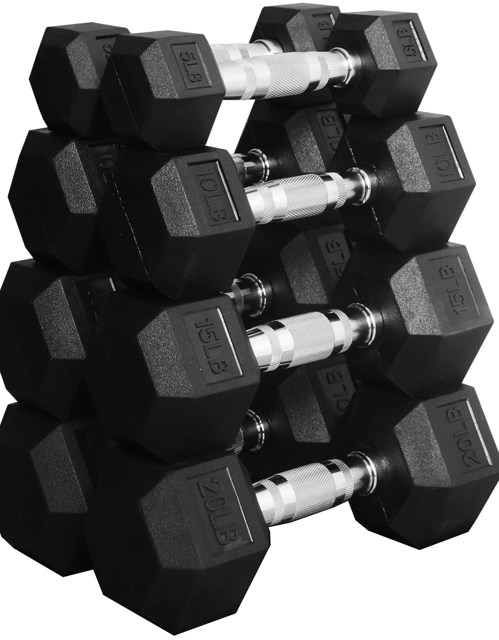 100 LB Dumbbell Set, Pairs of 5 Lb, 10 Lb, 15 Lb and 20 Lb