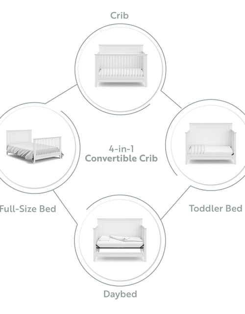 Load image into Gallery viewer, Solstice 5-In-1 Convertible Baby Crib, White
