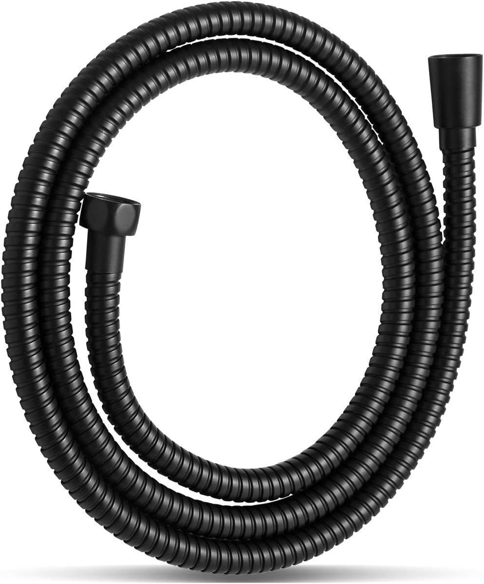 Shower Hose, New UPGRADED Kink-Free Premium Stainless Steel Handheld Shower Head Hose Flex Hoses Extension with Brass Insert and Nut for Bathing Cleaning Pet Bathing 60 Inches Matte Black