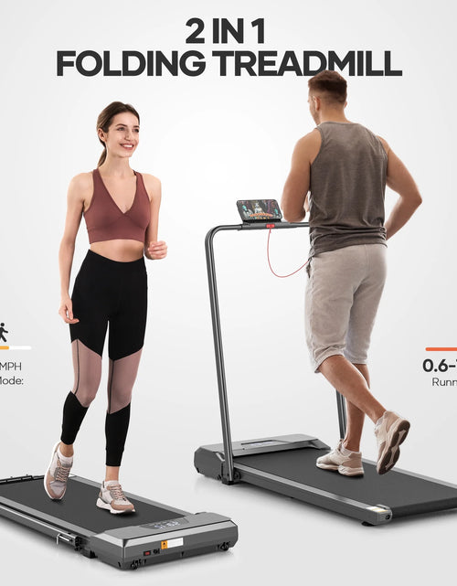 Load image into Gallery viewer, Treadmill 2 in 1 Walking Pad Treadmill Folding 7.5 MPH Running under Desk Treadmill with Remote Control and LED Display for Home Office Use
