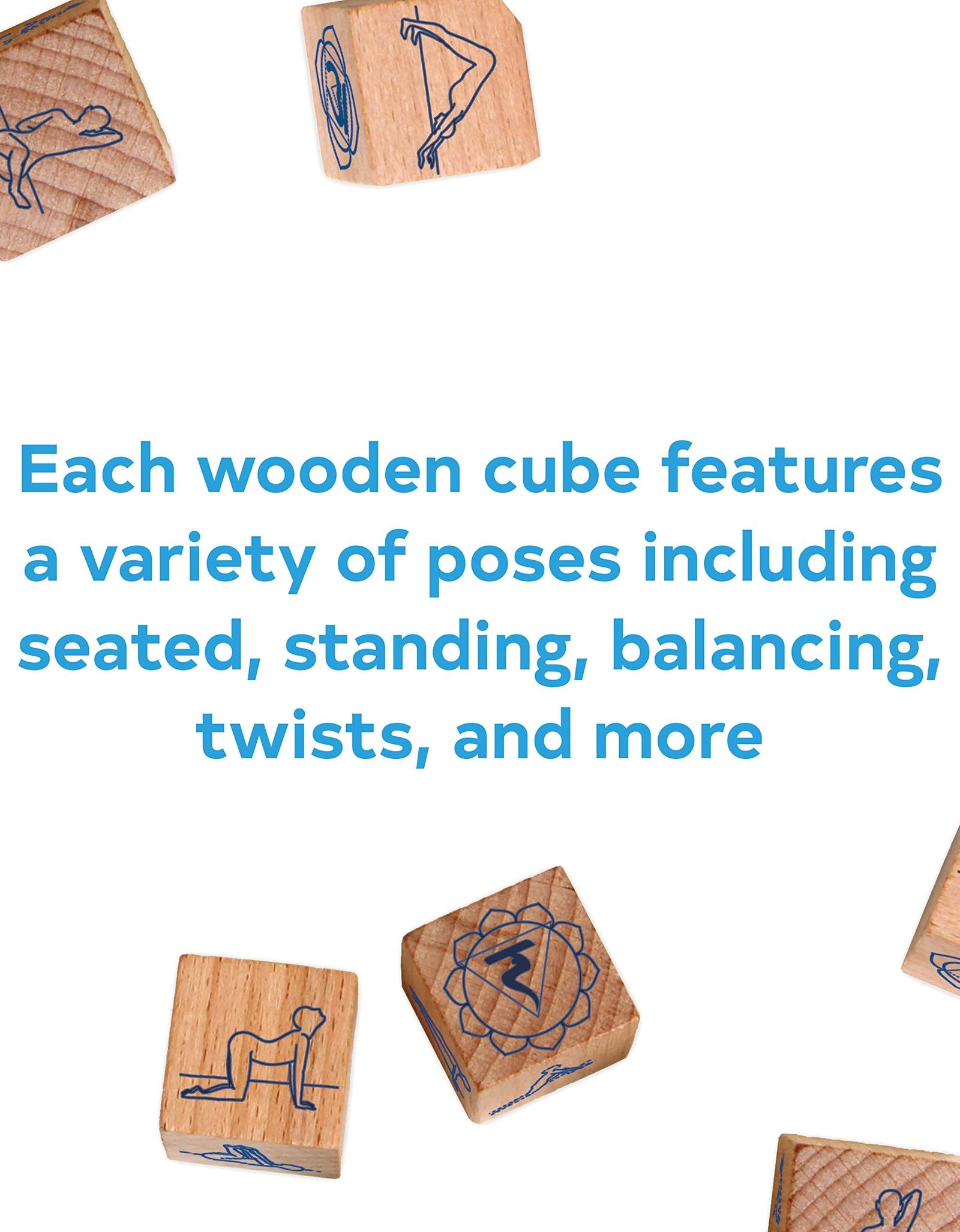 Yoga Dice : 7 Wooden Dice, Thousands of Possible Combinations! (Meditation Gifts, Workout Dice, Yoga for Beginners, Dice Games, Yoga Gifts for Women) (Game)