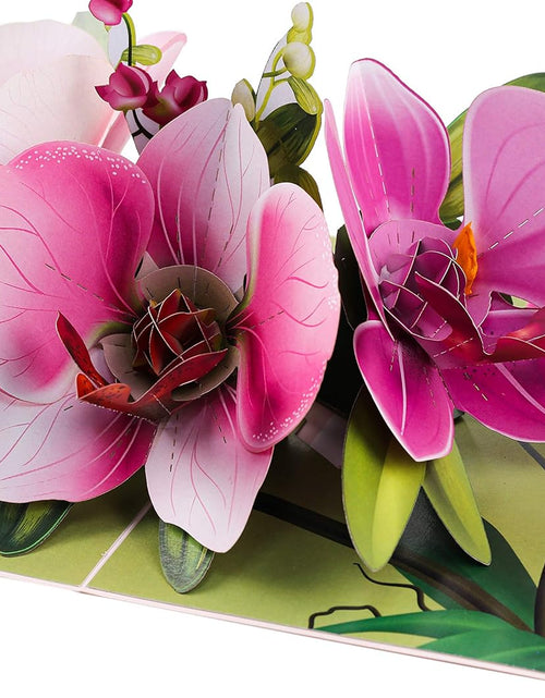 Load image into Gallery viewer, Pop up Greeting Card Orchid Flower- 3D Cards for Birthday, Anniversary, Mothers Day, Thank You Cards, Card for Mom, Valentine&#39;S Day, Love Card, Birthday Card for Wife, All Occasion, with Blank Note
