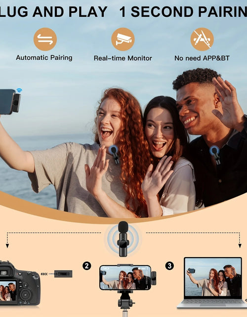 Load image into Gallery viewer, Professional Wireless Lavalier Microphone Perfect for Interviews Podcasts,Vlogs Videos for Iphone&amp;Ipad-For Android,Ios and 3.5Mm
