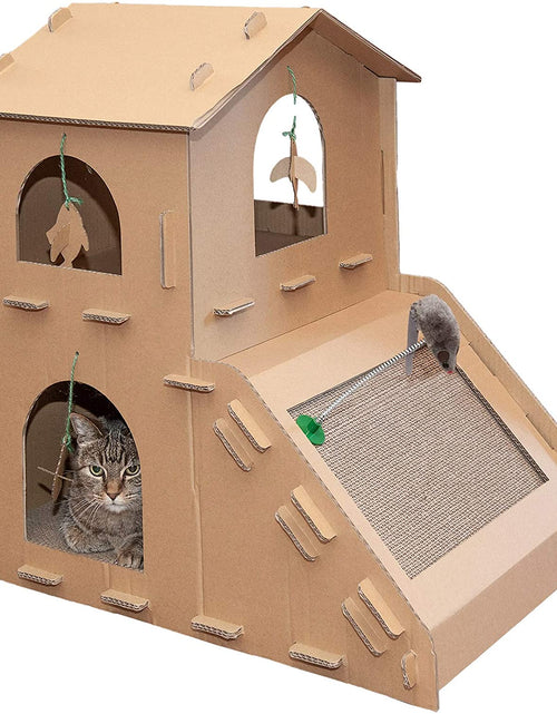 Load image into Gallery viewer, Cat Scratchers with Catnip - Tiger Tough Multi-Level Cat House Scratcher Playgrounds, Classic Reversible Scratching Board, Interactive Busy Box Toy Scratcher, and More
