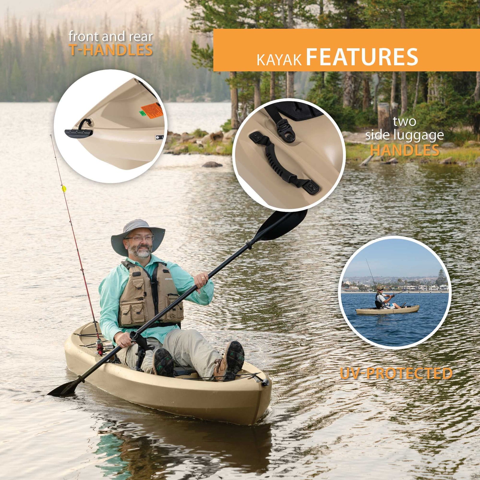 Tamarack Angler 10 Ft Fishing Kayak (Paddle Included), 90508