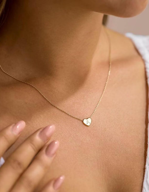 Load image into Gallery viewer, Heart Initial Necklaces for Women Girls - 14K Gold Filled Heart Pendant Letter Alphabet Necklace Tiny Initial Necklaces for Women Kids Child Heart Letter Initial Necklace Birthday Gifts for Girls
