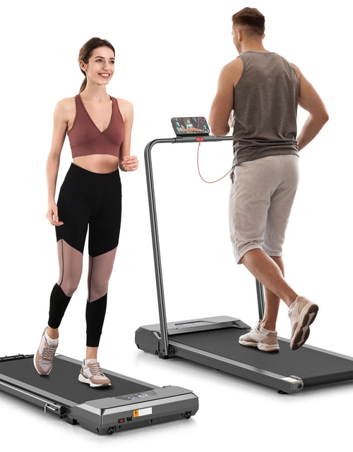 Load image into Gallery viewer, Treadmill 2 in 1 Walking Pad Treadmill Folding 7.5 MPH Running under Desk Treadmill with Remote Control and LED Display for Home Office Use
