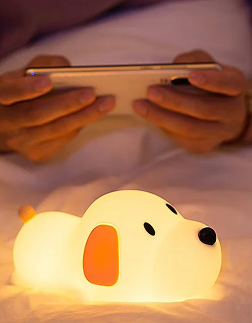 Load image into Gallery viewer, Cute Puppy Dog Touch Senor Night Light Silicone Dimmable Atmosphere Lamp Children Kids Holiday Gift Sleeping Bedroom Night Lamps
