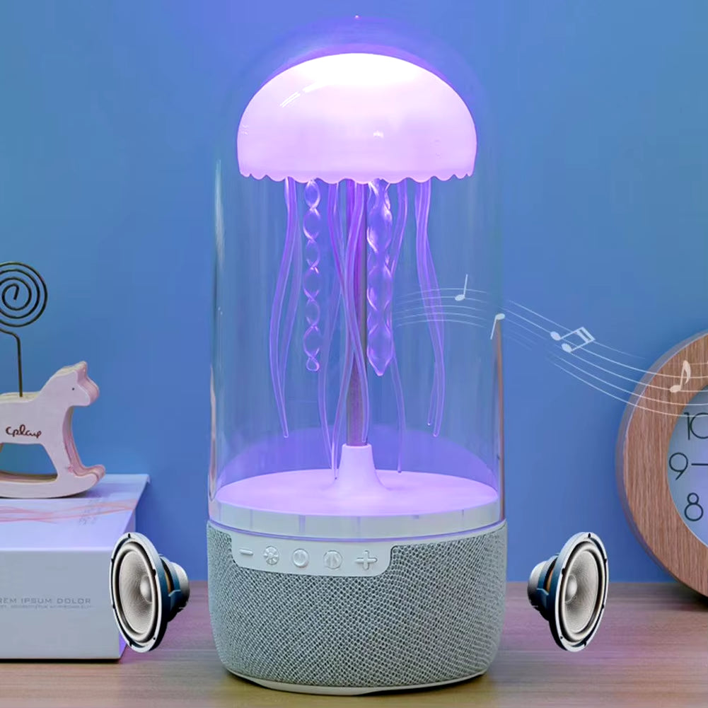 Creative Colorful Jellyfish Lamp with Bluetooth-Compatible Speaker Hifi Stereo Jellyfish Night Light 1800Mah LED Jellyfish Light