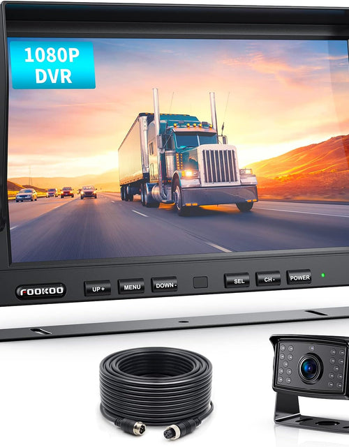 Load image into Gallery viewer, Ⅱ 10&quot; 1080P Wired Backup Camera System,10-Inch HD Dual Split Screen Monitor with Recording IP69 Waterproof Rear View Camera Parking Lines Supports up to 2 Cameras for Truck/Trailer/Rv(Dy101)
