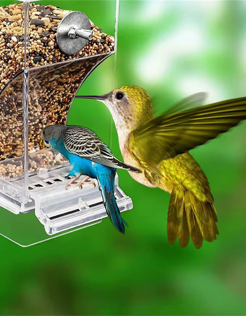 Load image into Gallery viewer, No Mess Bird Feeders Automatic Parrot Feeder Drinker Acrylic Seed Food Container Cage Accessories for Small and Medium Parakeets
