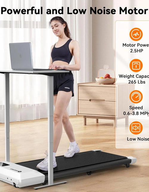 Load image into Gallery viewer, Walking Pad, Walking Treadmill under Desk Treadmill 2 in 1 for Home/Office with Remote Control, Small Treadmill with LED Display(White)
