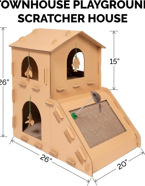 Load image into Gallery viewer, Cat Scratchers with Catnip - Tiger Tough Multi-Level Cat House Scratcher Playgrounds, Classic Reversible Scratching Board, Interactive Busy Box Toy Scratcher, and More
