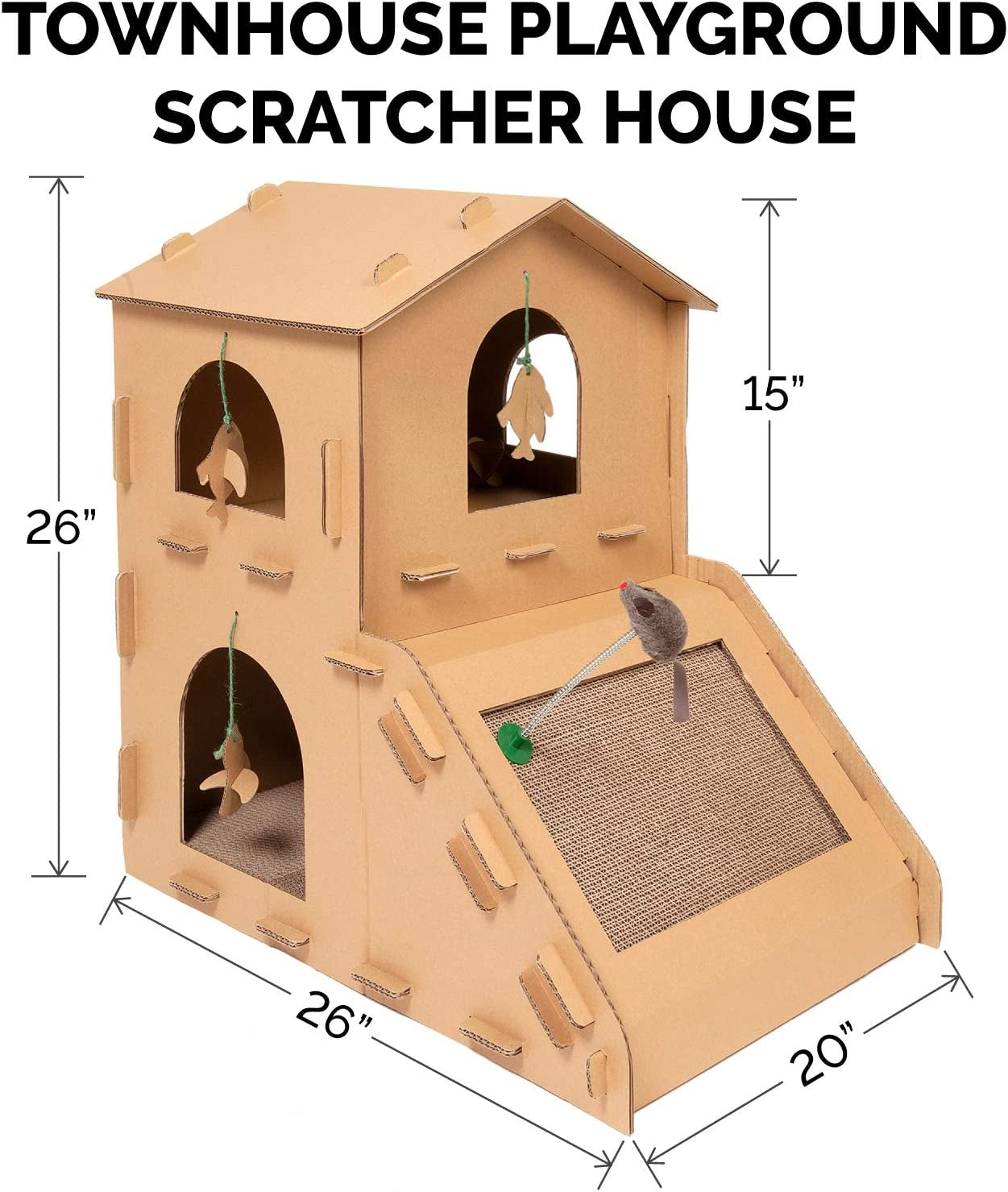 Cat Scratchers with Catnip - Tiger Tough Multi-Level Cat House Scratcher Playgrounds, Classic Reversible Scratching Board, Interactive Busy Box Toy Scratcher, and More