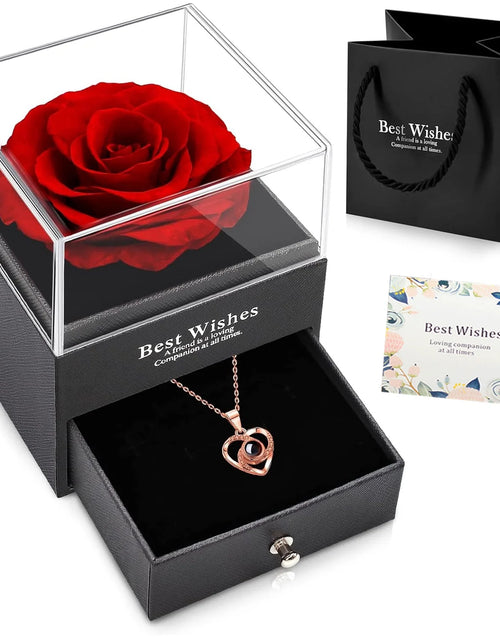 Load image into Gallery viewer, Eternal Rose I Love You Necklace Red Rose Necklace
