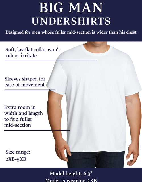 Load image into Gallery viewer, Men&#39;S Eversoft Crew Undershirts – 6-Pack, Moisture-Wicking, White &amp; Assorted, S-3XL &amp; Big/Tall
