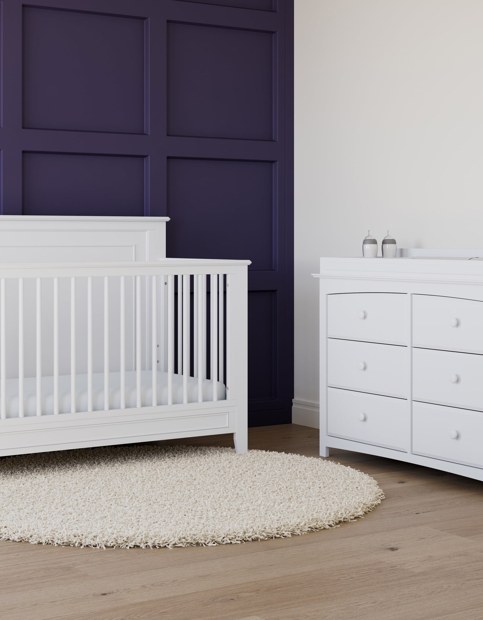 Solstice 5-In-1 Convertible Baby Crib, White