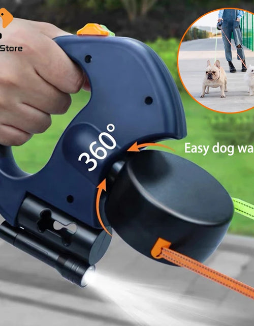 Load image into Gallery viewer, Double Dog Leash 360 Degree Retractable Roulette Leash Pet Walking Lead Outdoor Solid 3M Long Leashes for Two Dogs
