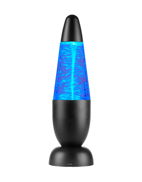 Load image into Gallery viewer, 12&quot; LED Tornado Lamp with Blue Glitter, Battery-Operated, Black Metal Base
