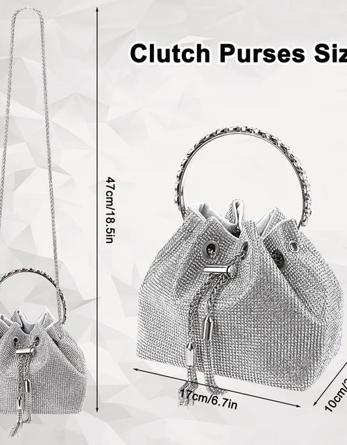 Load image into Gallery viewer, Evening Bag Clutch Purses for Women,Silver Clutch Ladies Sparkling Rhinestones Purse
