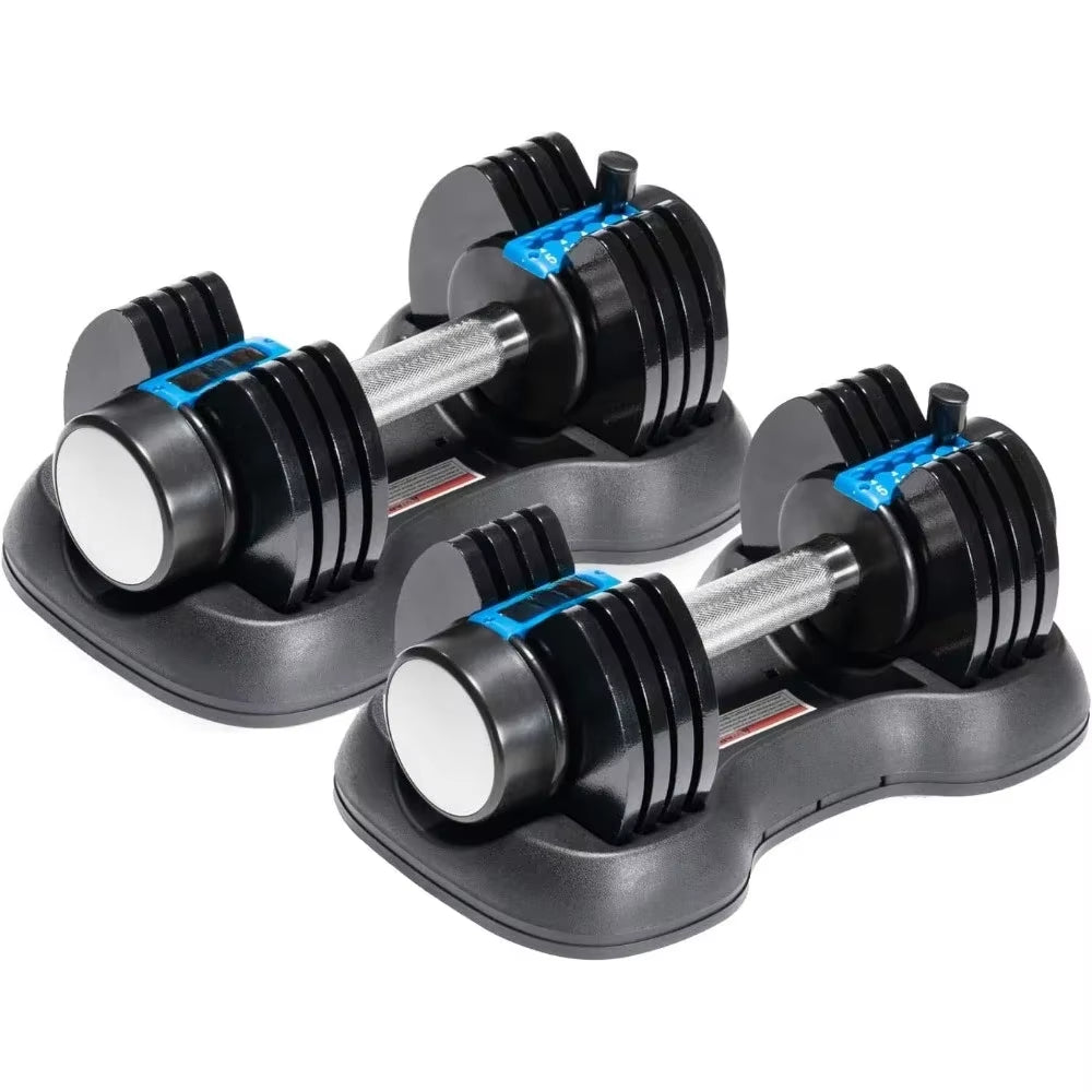 Adjustable Dumbbells - 15Lb 25Lb 43Lb 55Lb 90Lb 6In1 Dumbbells Adjustable Weight Steel, Compact Quick Adjustable Dumbbells Set