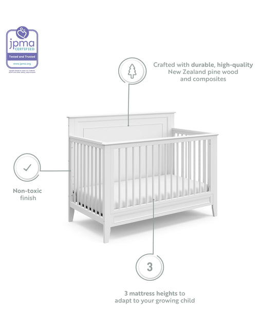 Load image into Gallery viewer, Solstice 5-In-1 Convertible Baby Crib, White
