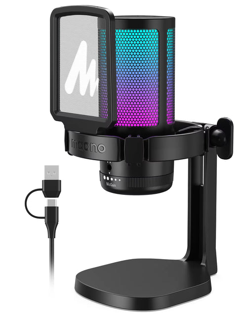 Load image into Gallery viewer, DGM20 Gaming Microphone,Usb Microphone Condenser Mic RGB Gaming Mic with Noise Reduction Software,Mic Gain,One Key Mute
