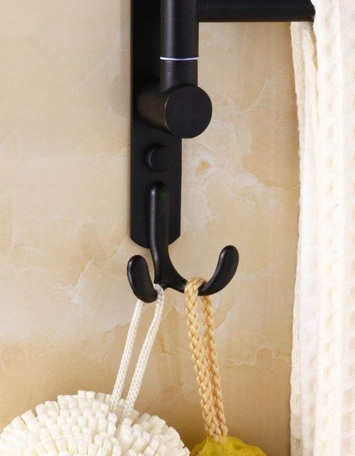 Load image into Gallery viewer, Oil Rubbed Bronze Swing Out Towel Racks for Bathroom Holder Wall Mounted Towel Bars with Hooks 3-Arm
