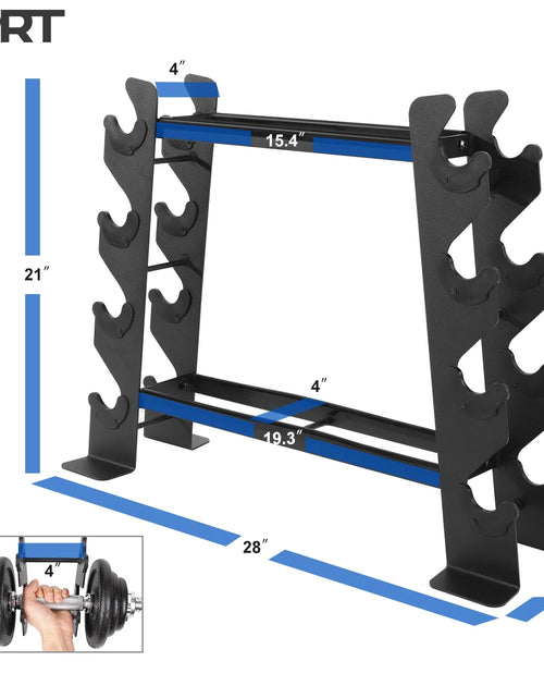 Load image into Gallery viewer, Heavy-Duty Dumbbell Rack – Dumbbell Storage Rack, Holds up to 400 Lbs. – 2 Tiers Rack, Ideal for 5-30 Lbs. Dumbbells – Compact Design, Ideal Home Gym Equipment
