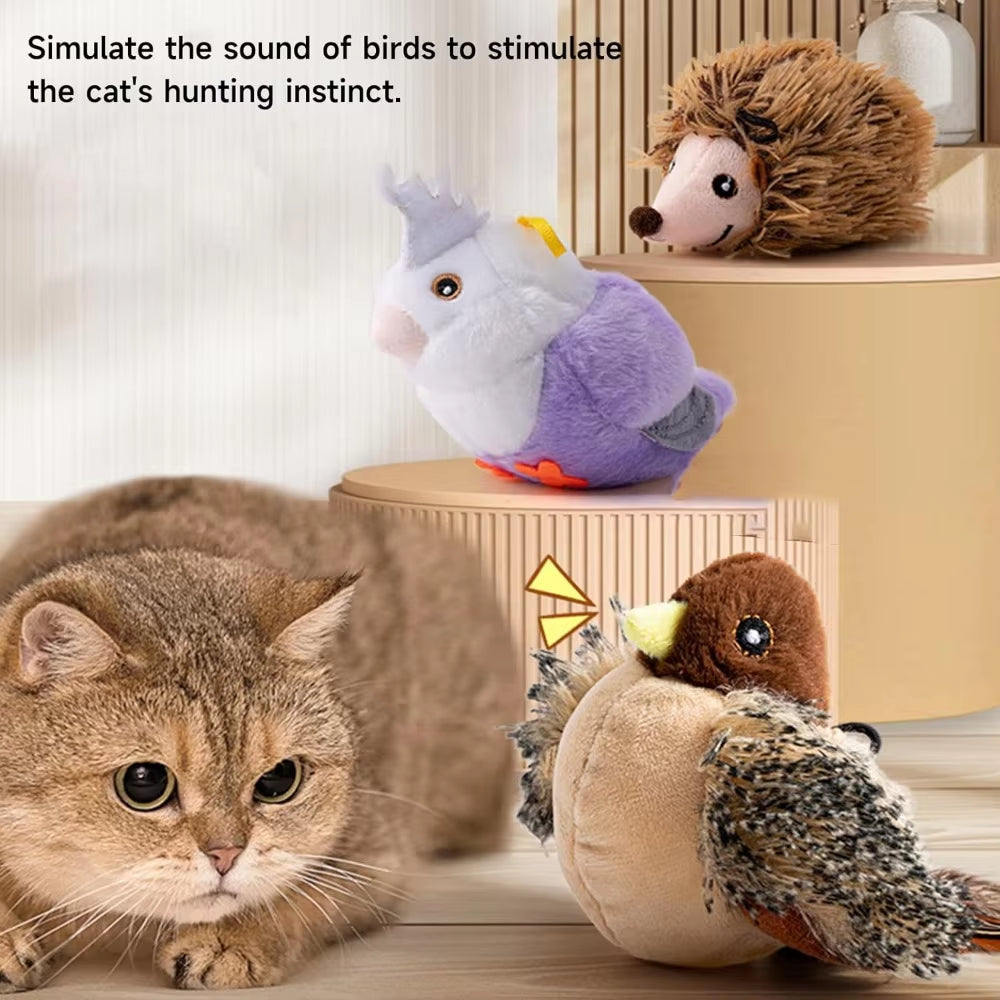 Flapping Bird Cat Toy, Interactive Flappy Bird Cat Toy Bird Toy for Cats, Simulated Chirping Bird Cat Toy, Interactive Cat Toy