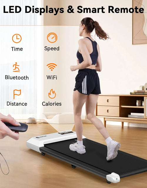 Load image into Gallery viewer, Walking Pad, Walking Treadmill under Desk Treadmill 2 in 1 for Home/Office with Remote Control, Small Treadmill with LED Display(White)
