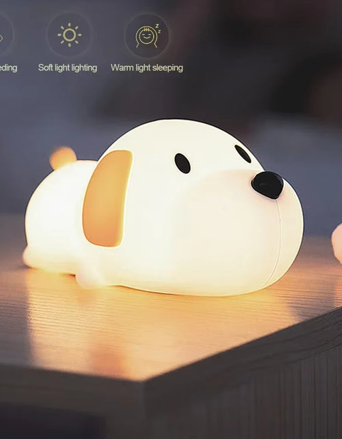 Load image into Gallery viewer, Cute Puppy Dog Touch Senor Night Light Silicone Dimmable Atmosphere Lamp Children Kids Holiday Gift Sleeping Bedroom Night Lamps
