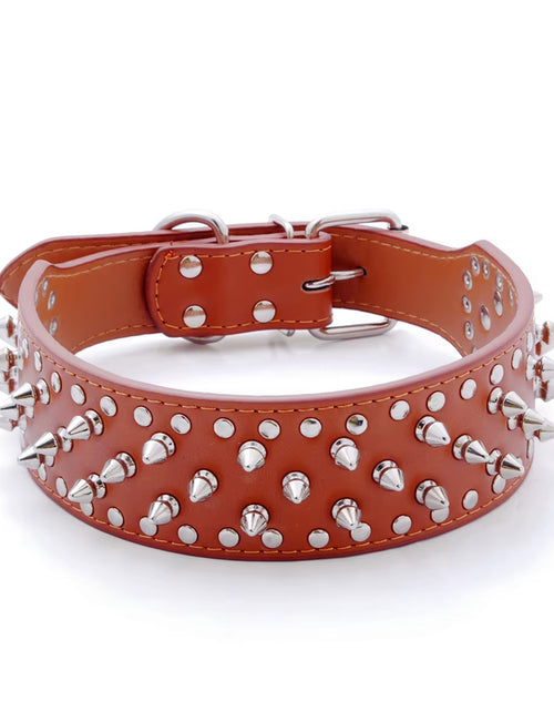 Load image into Gallery viewer, 2Inch Wide Skull Spiked Studded Leather Large Dog Collars for Medium Large Breeds Pitbull Mastiff Boxer Bully Dog Harness
