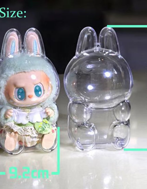 Load image into Gallery viewer, LABUBU Have a Seat Transparent Case Labubu Plastic Case Backpack Charms
