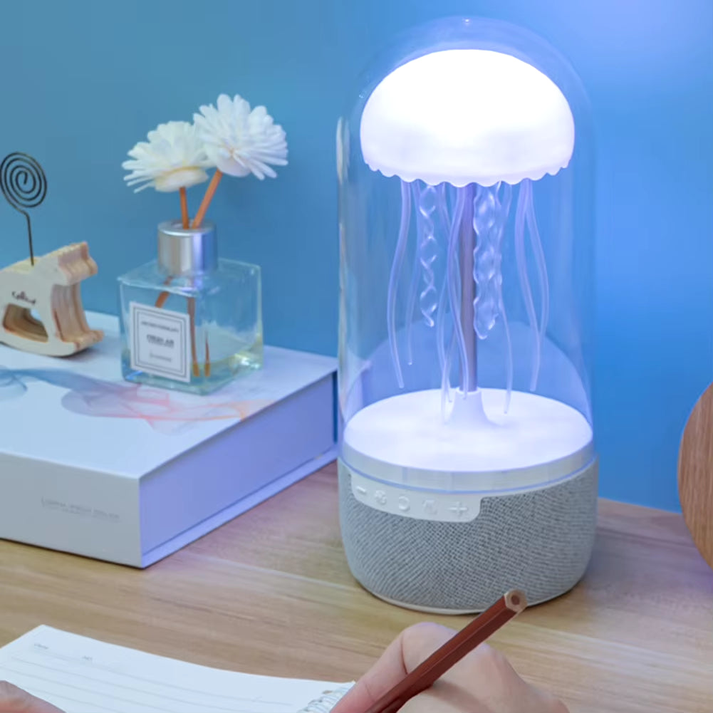 Creative Colorful Jellyfish Lamp with Bluetooth-Compatible Speaker Hifi Stereo Jellyfish Night Light 1800Mah LED Jellyfish Light