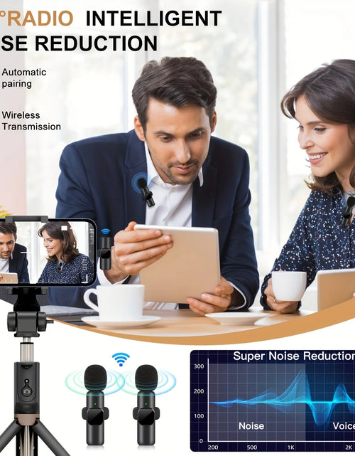 Load image into Gallery viewer, Professional Wireless Lavalier Microphone Perfect for Interviews Podcasts,Vlogs Videos for Iphone&amp;Ipad-For Android,Ios and 3.5Mm
