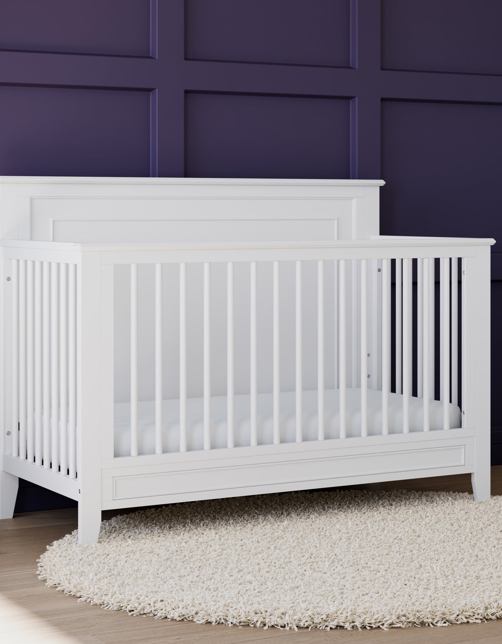 Solstice 5-In-1 Convertible Baby Crib, White