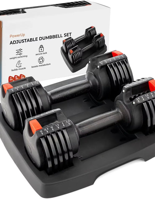 Load image into Gallery viewer, Adjustable Dumbbells - 15Lb 25Lb 43Lb 55Lb 90Lb 6In1 Dumbbells Adjustable Weight Steel, Compact Quick Adjustable Dumbbells Set
