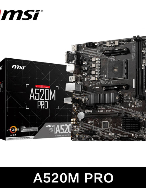 Load image into Gallery viewer, AMD A520M PRO Motherboard Support Ryzen CPU R3 R5 R7 5000 &amp; 3000 Series Mainboard AM4 M.2 NVME Dual Channel DDR4 Full New
