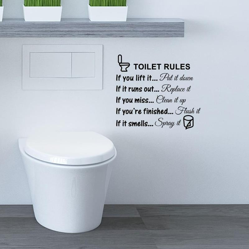 Toilet Sticker Room Decor, 1 Count Letter Pattern Toilet Lid Sticker, Toilet Decorative Sticker, Creative Toilet Decal, Vinyl Art Decal, Bathroom Decor