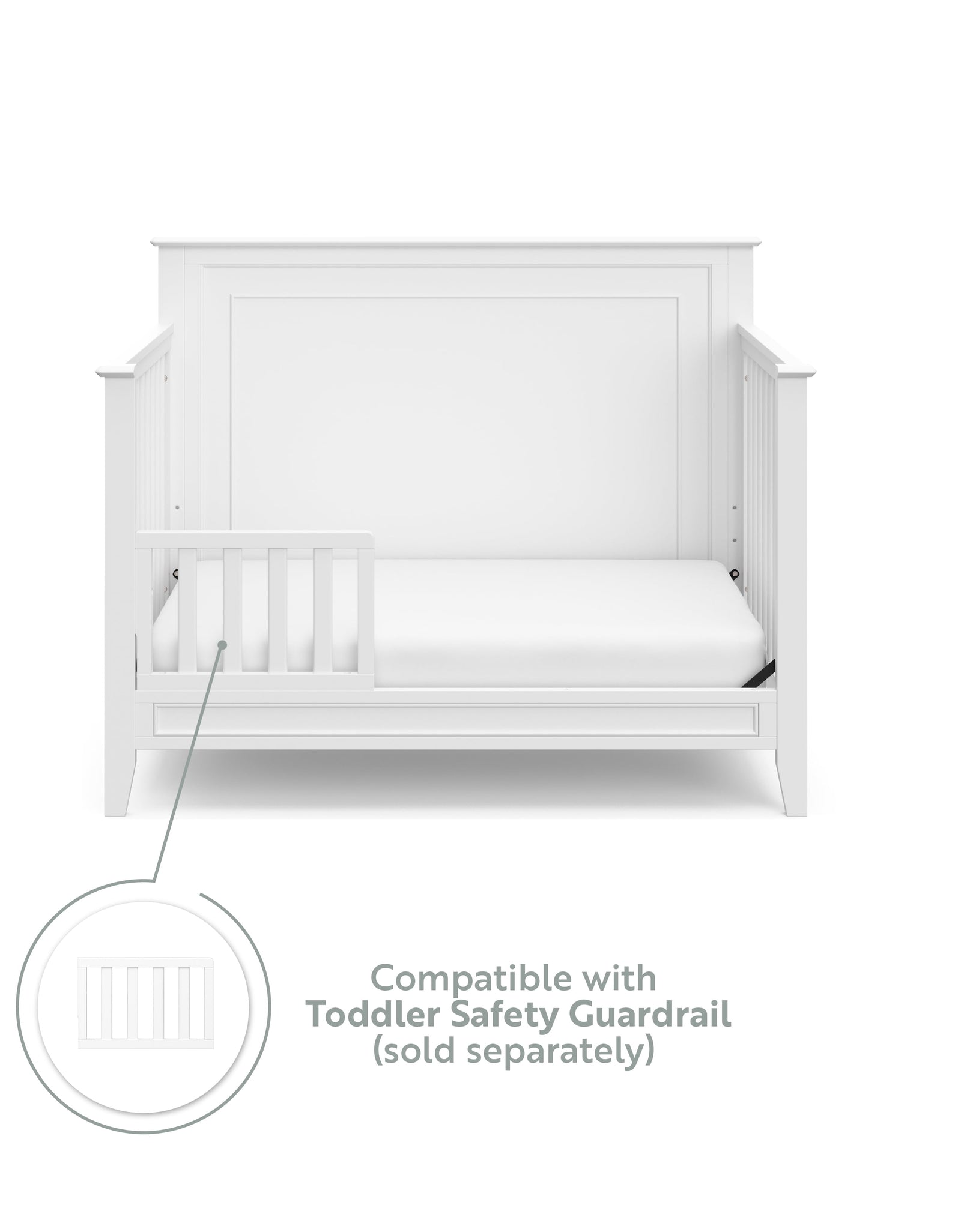 Solstice 5-In-1 Convertible Baby Crib, White