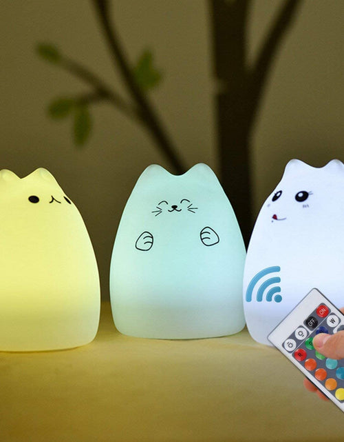 Load image into Gallery viewer, Magical Cat Lamp - Adorable Remote-Controlled Kawaii Night Light for Kids, Rechargeable &amp; Safe for Baby Girls
