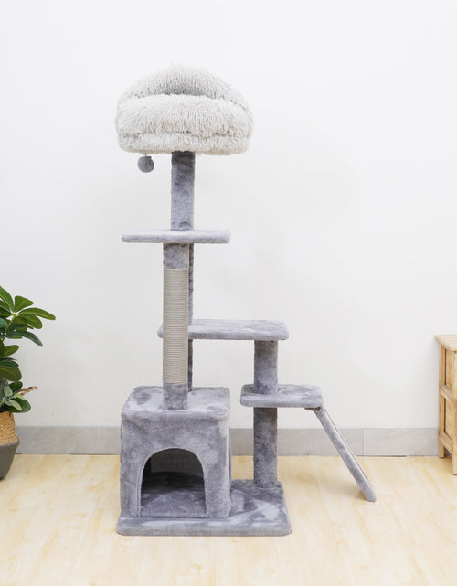 Load image into Gallery viewer, 4-Level Grey Cat Tree with Condo and Scratching Pad, 48&#39;&#39; Height
