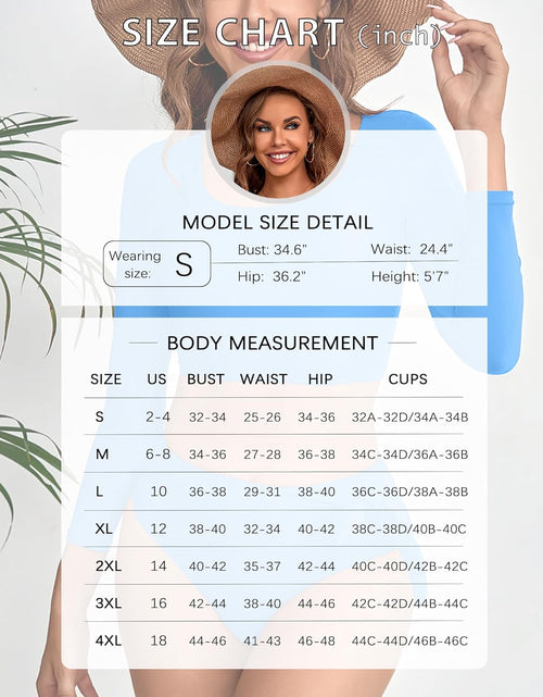 Load image into Gallery viewer, Womens Swimsuits Crop Top High Waisted Bikini Set Rash Guard Bathingsuit Long Sleeve Swimwear
