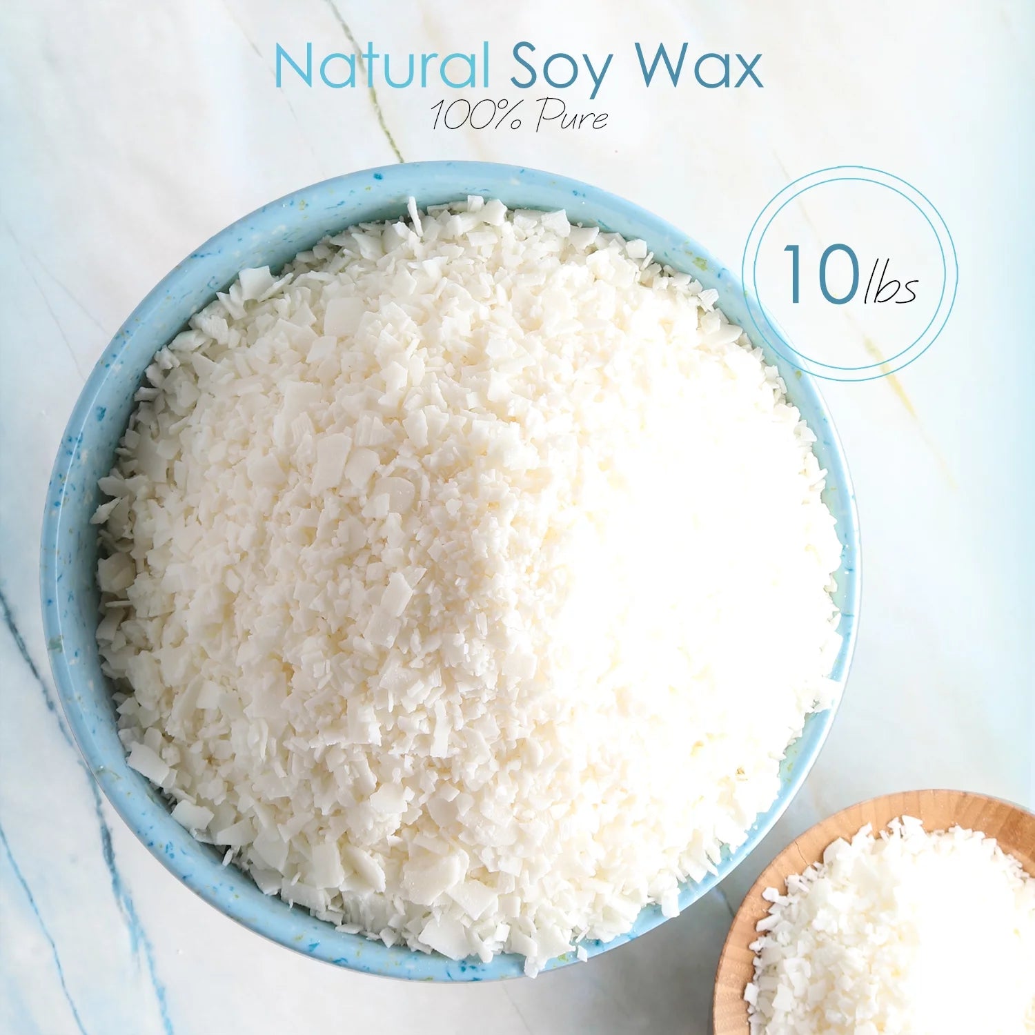 10 Lbs Natural Soy Wax Flakes, 100 Cotton Wicks, 2 Metal Centering Devices and 100 Glue Dots for Candle Making